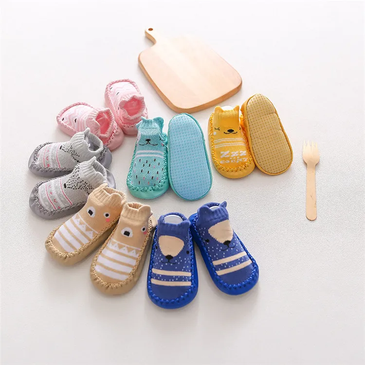 Neugeborene Babys ocken mit Gummis ohlen Säugling Baby Mädchen Jungen Schuhe Frühling Herbst Kleinkind Bodens ocken Anti Slip weiche Sohle Socke – Detail 10