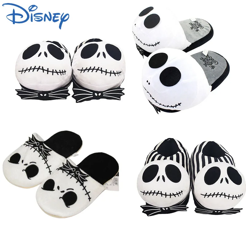 

28cm The Nightmare Before Christmas Jack Skellington Plush Slippers Men Women Unisex Winter Indoor Shoes Adult Jack Plush Toy