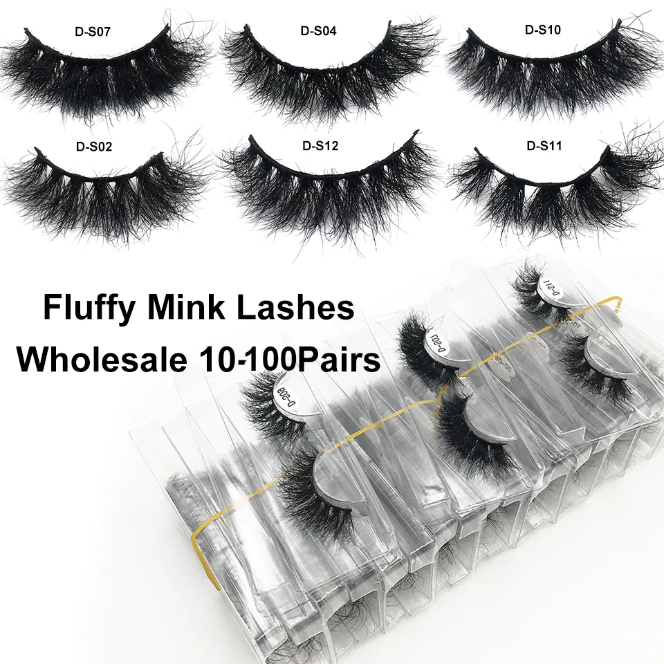 3D Mink Lashes 10-100 Pairs Real Mink Wholesale Makeup Eyelashes Vendor False Eyelash Extension Supplies Natural Full Fake Lash