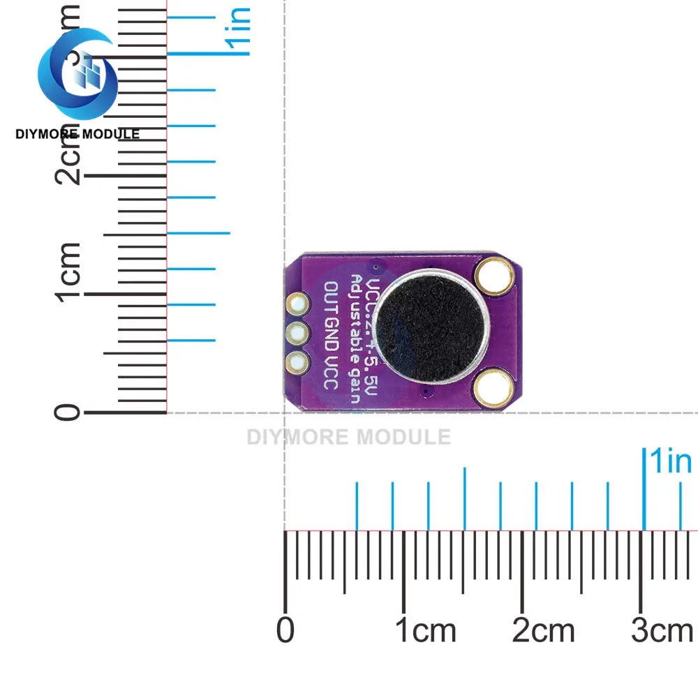 MAX4466 Microphone Amplifier Module Adjustable Gain OUT GND VCC DC 2.4-5V Premicrophone Amplifiers For Arduino