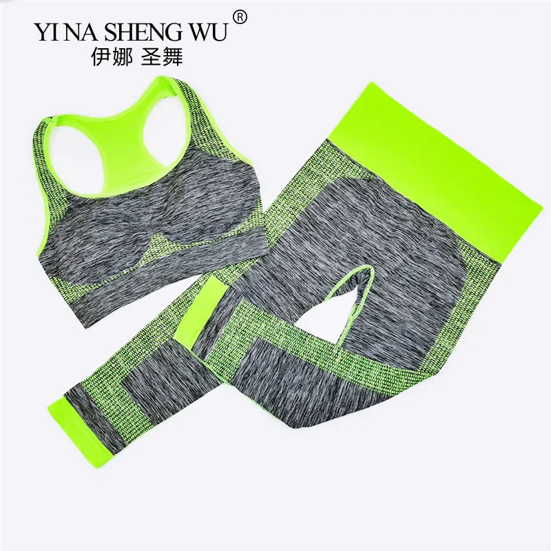 2021 Women\'s Yoga Set Women Sports Set Crop Tops + Yoga Legging Capri Pant Women Tracksuit Fitness Gym Running Clothes 2pcs New