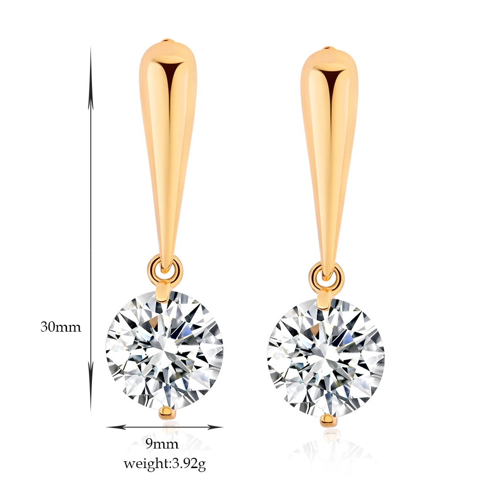 Love & Annie Stud Earrings for Girls Clear Round CZ Gold Color Earrings Women Gift Cute Earrings