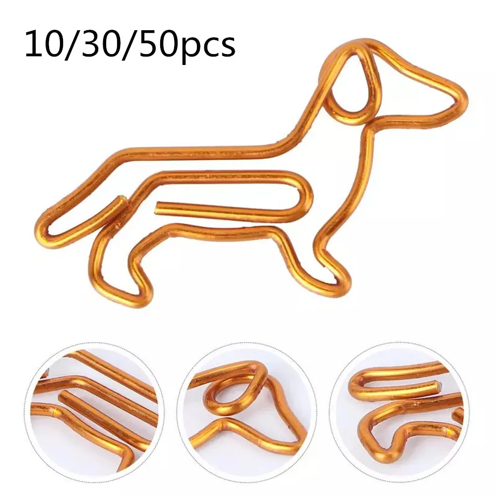 50pcs Cute Dachshund Paper Clips Cartoon Office Hand Book Folder Paper Organizer Photo Tickets Binder Clip Stationery Bookmark