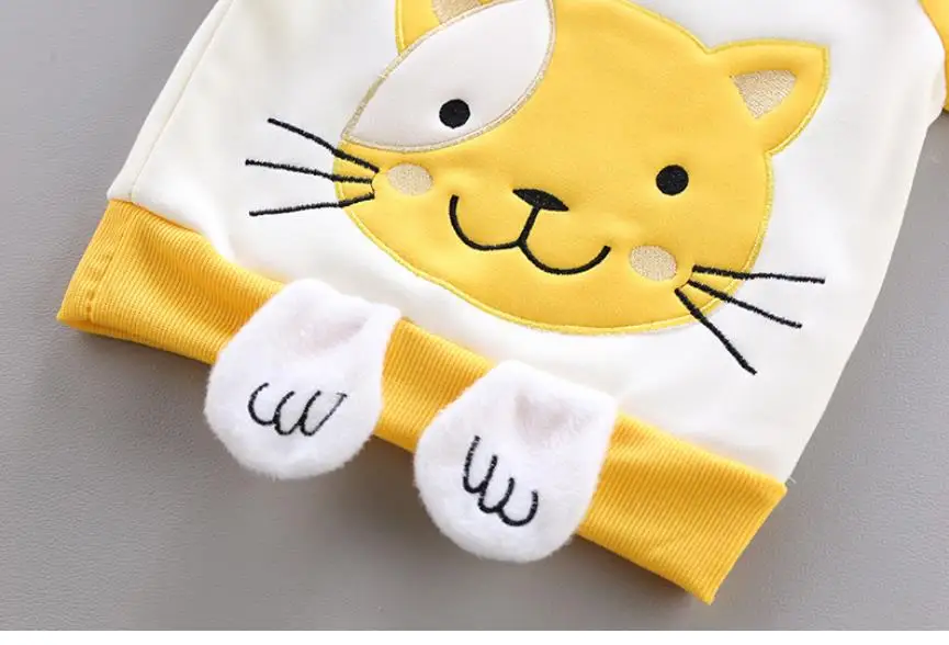 Jungen Mädchen Cartoon Kleidung Anzüge Baby Plus Samt Jacke + Kapuzen Weste + Hosen 3Pcs Sets Kinder Kleinkind winter Sport Kleidung 0-4Y – Detail 9
