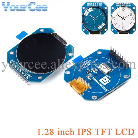 1.28 inch TFT IPS LCD Screen Display Module GC9A01 1.28" Round RGB DC 3.3V 240*240 4 Wire SPI Interface 240x240 Resolution