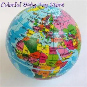 Hot Selling Korte Earth Globe Stress Relief Bouncy Schuim Bal Kids World Aardrijkskunde Bal