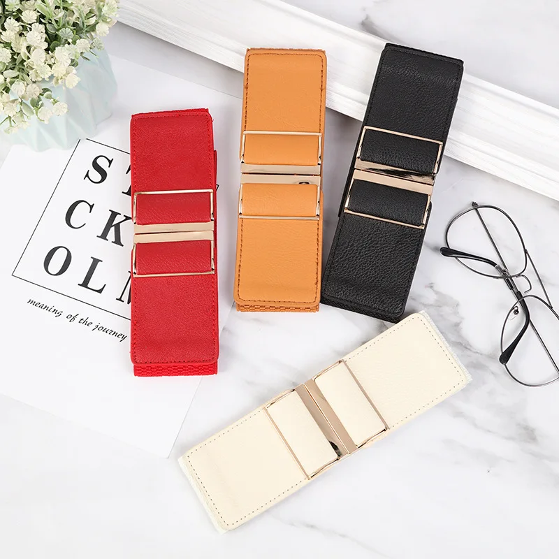 

Womens Wide Belt Elastic Stretch Cinch Waistband Lady Cummerband Plus Size Girls Waistband Waist Seal Wide Belt Women