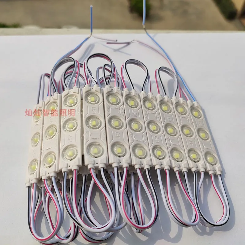 LED module injection waterproof LED advertising light module for sign DC12V 60mm*12mm SMD2835 3 LED aluminum PCB 1.2W 130lm IP65