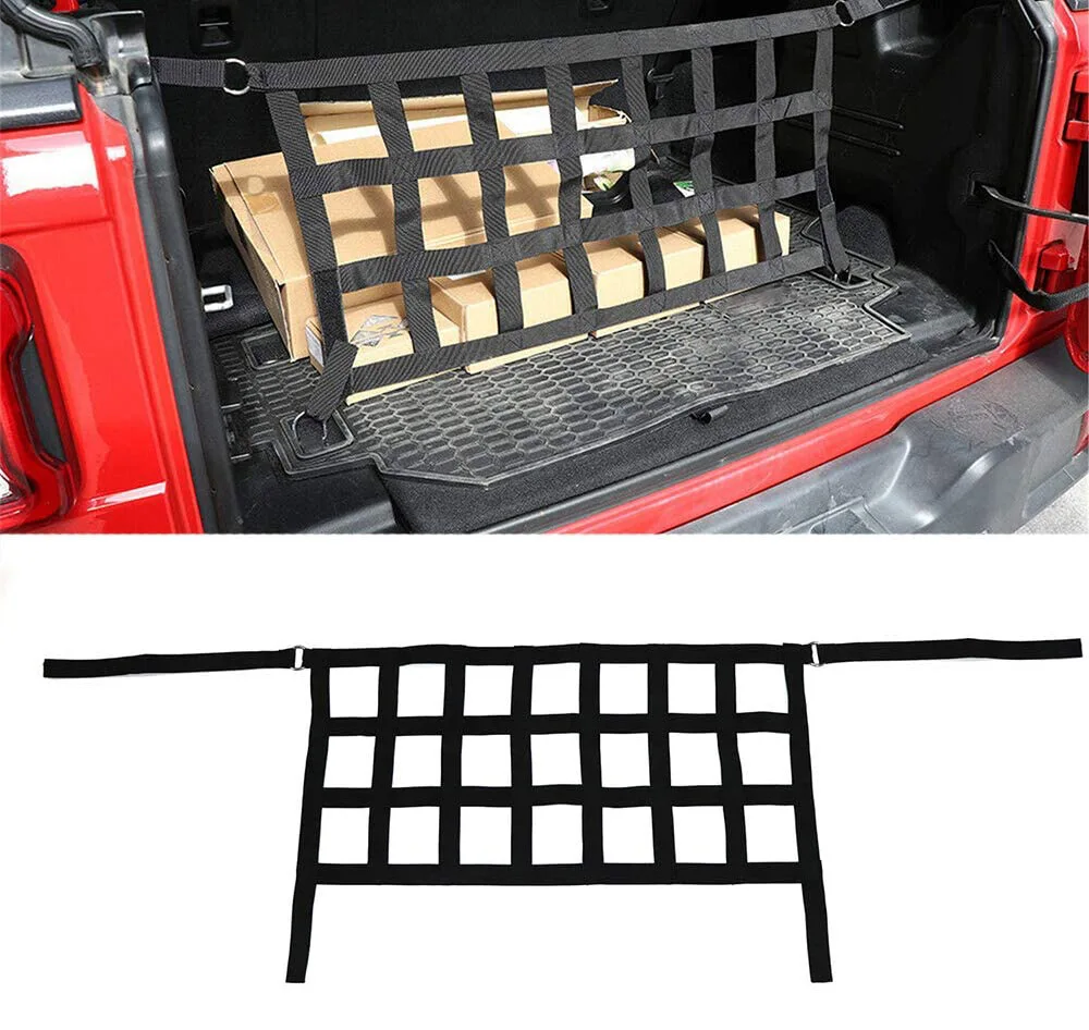 

Mesh Cargo Net Trunk Organizer Luggage Block for Jeep Wrangler JL 2018 2019 2020 2021 Pet Partition Isolation Barrier