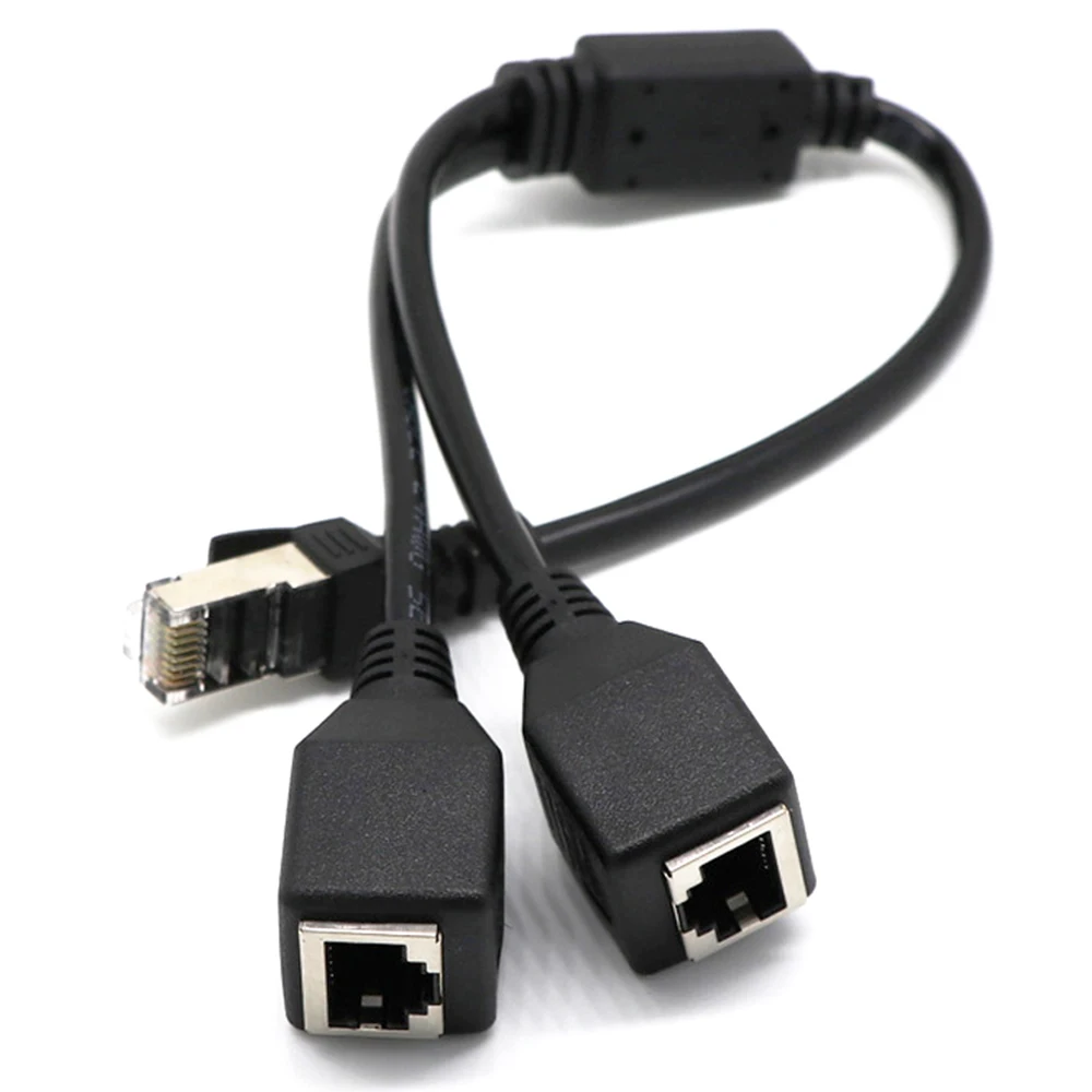 50pcs/lot RJ45 Ethernet Lan Network Extension Cable 1 Male to 2 Female Y Splitter Cable RJ45 Lan Ethernet Network Adapter