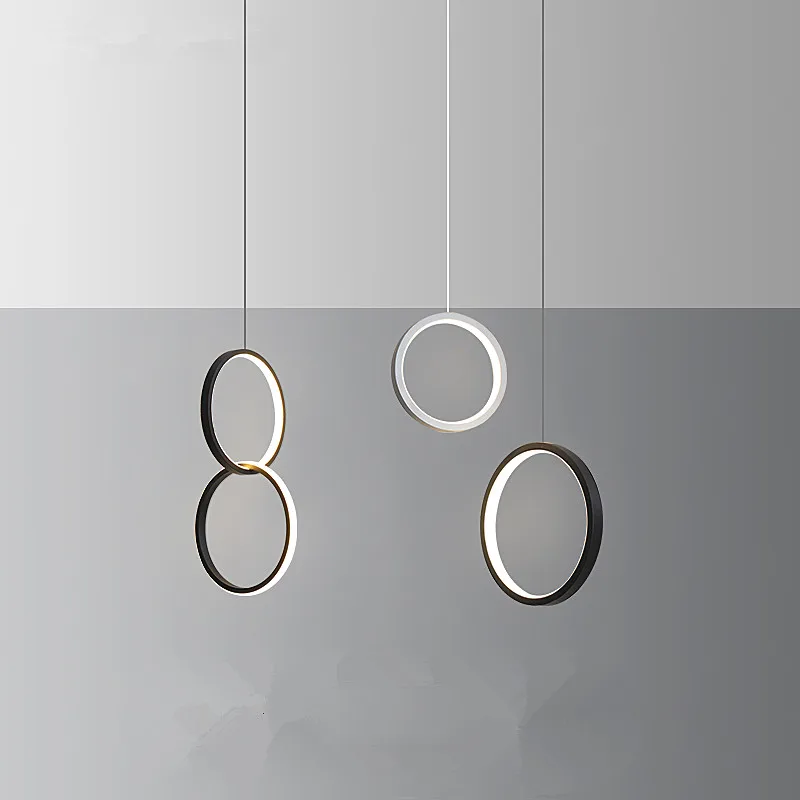 

LED Circle lamp creative /personality bedroom bedside suspension lustre modern LED pendant lights simple lamp