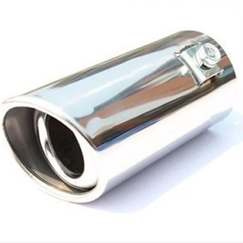 Auto Chrome Exhaust Pipe Tip Vehicle Muffler Steel Stainless Trim Tail Tube Modification Exhaust Tip TubeCar Accessories