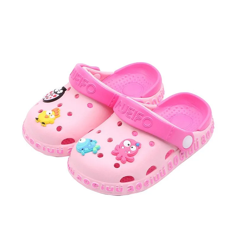 0-6y Kids Mules & Clogs Summer Boys Girls Sandals Flat Heel Cartoon Non-Slip Soft Beach Slippers Children Garden Shoes C12