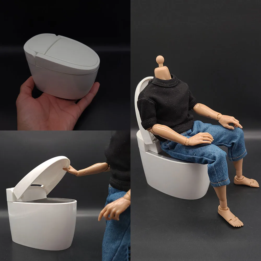 

1/6 Scale Figure Mini Bathroom Scene Accessory Toilet Mini Toilet Model For 12 inches Soldier Doll Action Figures