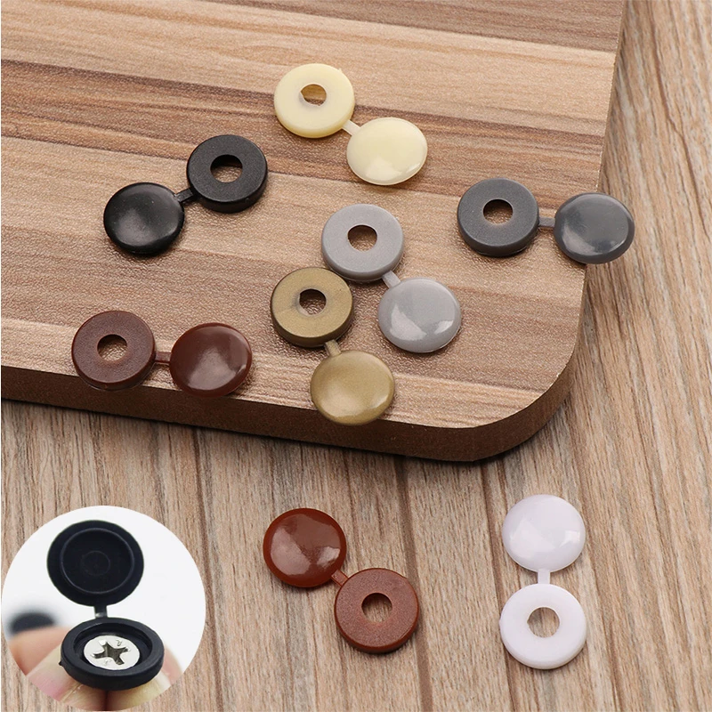 25/50/100pcsCoperchio a vite Tappi pieghevoli Bottone in plastica per mobili per auto Copertura decorativa autofilettante Prevenire la polvere Tappo a vite hardware