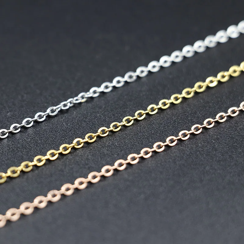 2m/lot Gold Plated Stainless Steel Rolo Link Chains 1.2/1.5/2/2.5mm Chains Fit DIY Necklace Bracelet Jewelry Making