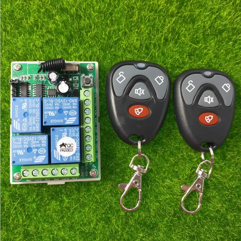 433mhz  DC 12V 10A  4 channel  RF switch Wireless Remote Control  switch  Electric car/motorcycle/headlamp horn transmitter