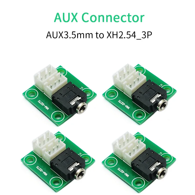 UNISIAN 1/4PCS AUX Connector Audio Signal Connection Board Earphone Jack Aux 3.5mm Socket to 2.54 mm 3pin interface Adapter