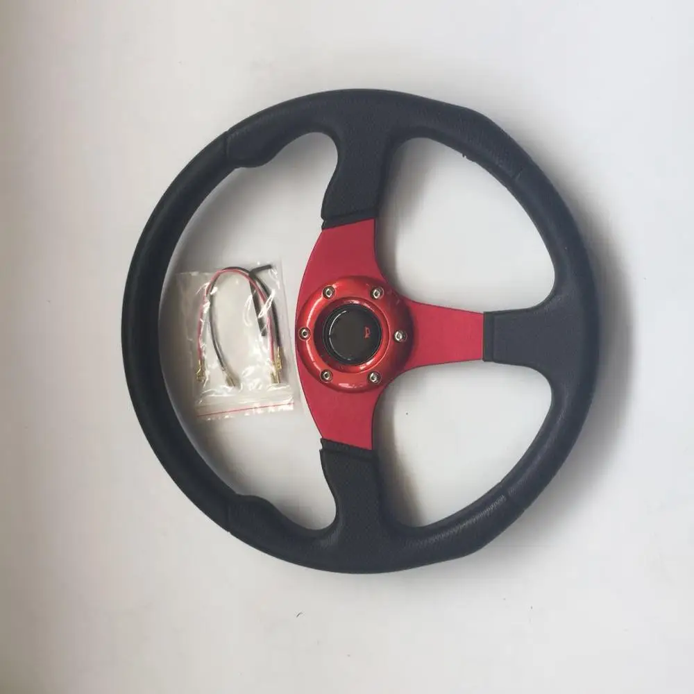 Universal Car Sport Steering Wheel Racing Game Type High Quality 14 inches 350MM Aluminum+PVC  5-Hole Steering Wheel