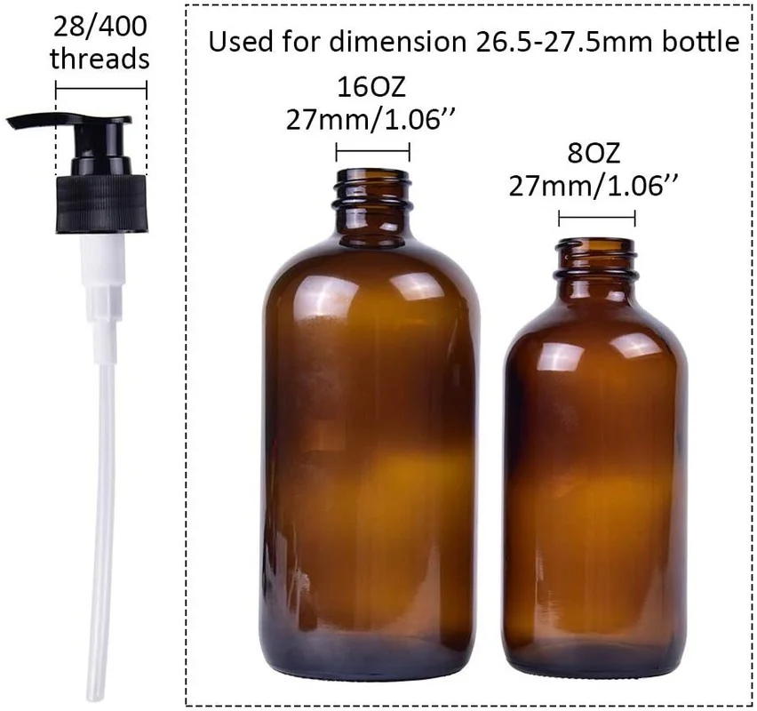 Soap Pump Replacement Shampoo and Conditioner Bottle Pump Dispenser Fit 16oz Boston Round Bottle Fits 1L Bottles 20pcs/lot