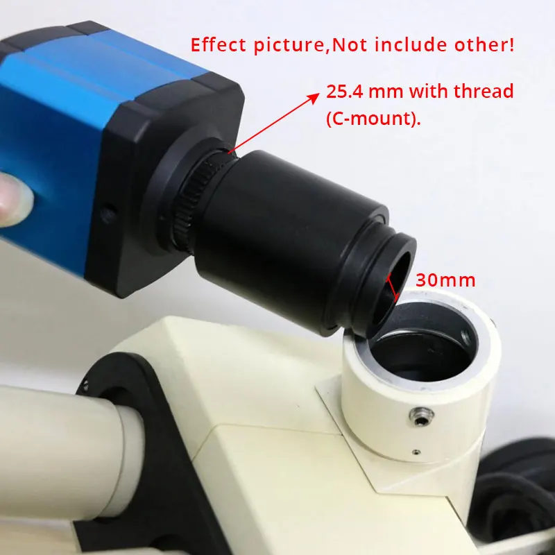 C-Mount Microscope Connector Adapter Thread Interface Connect CCD Camera for Zeiss Trinocular Microscopio Magnification 1x