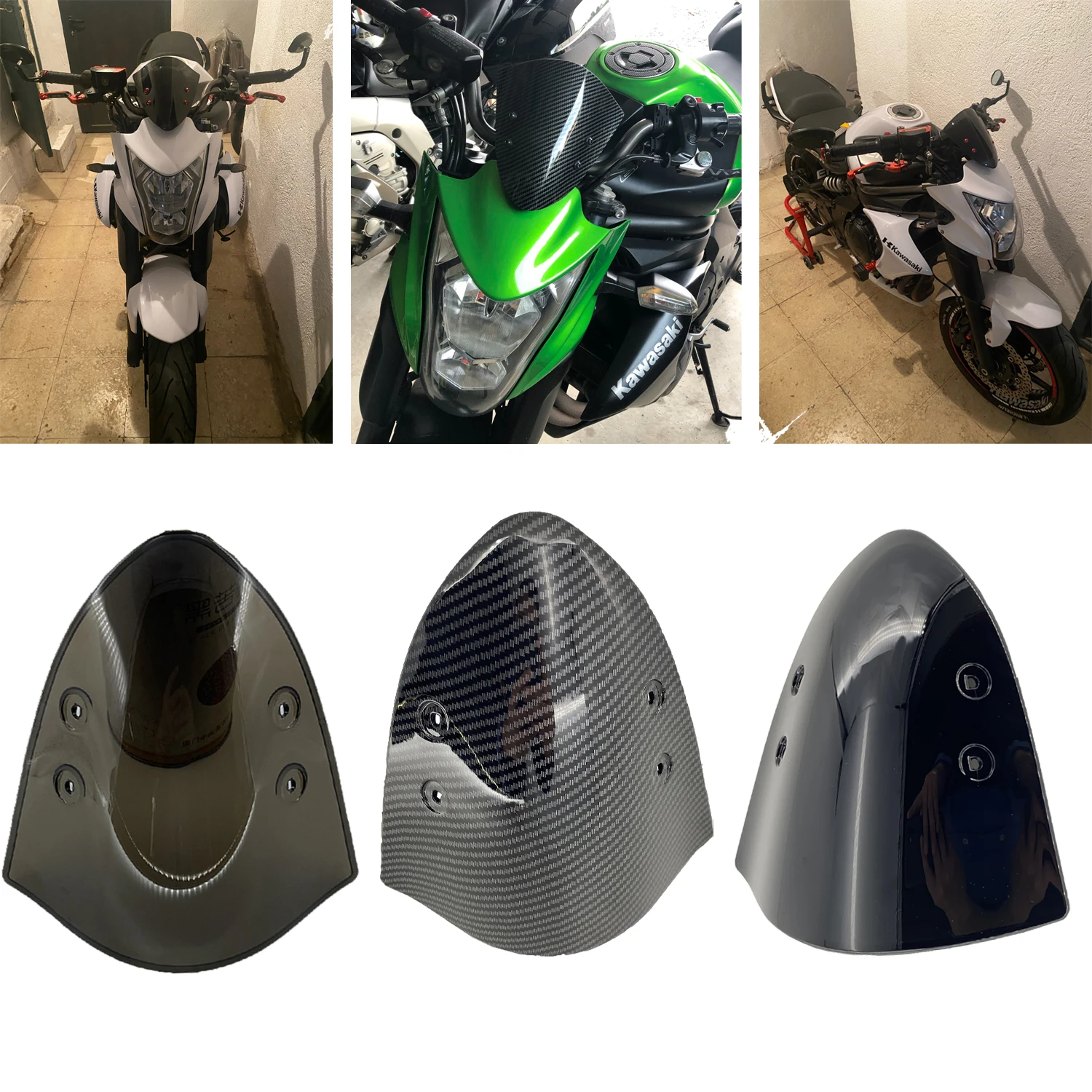 Protector de parabrisas para motocicleta, Deflector de viento para Kawasaki ER-6N ER6N 2012 2013 2014