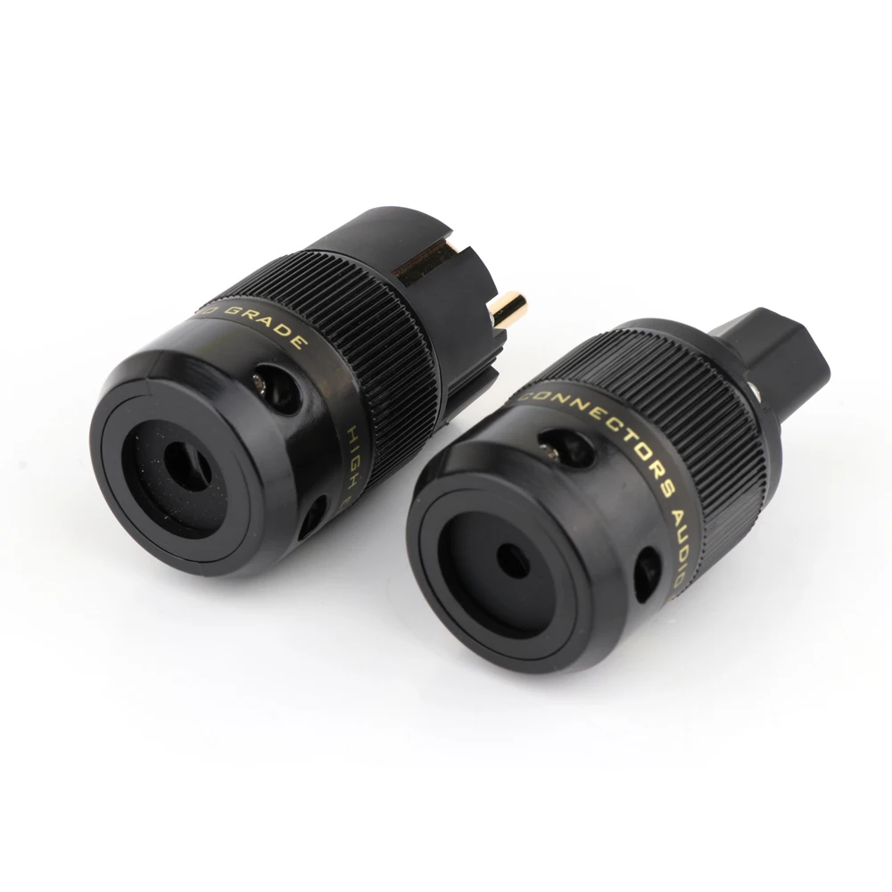 Paar Audio-Stromstecker Versilbert EU-Buchse AC-Stromanschluss Schraubverriegelung 15A/125V Handgefertigt DIY Audiophiler Stromkabel – Detail 7
