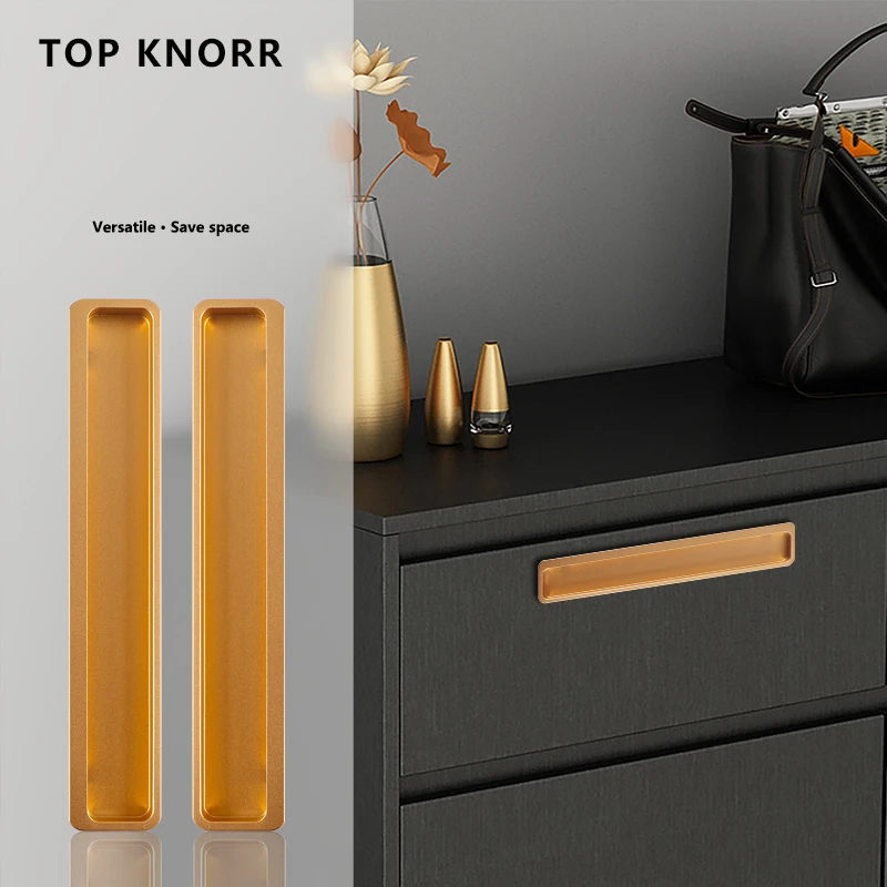 TOPKNORR Invisible Handle Recessed Slotted Cabinet Door Handle Modern Minimalist Cabinet Drawer Sliding Door Hidden Handle