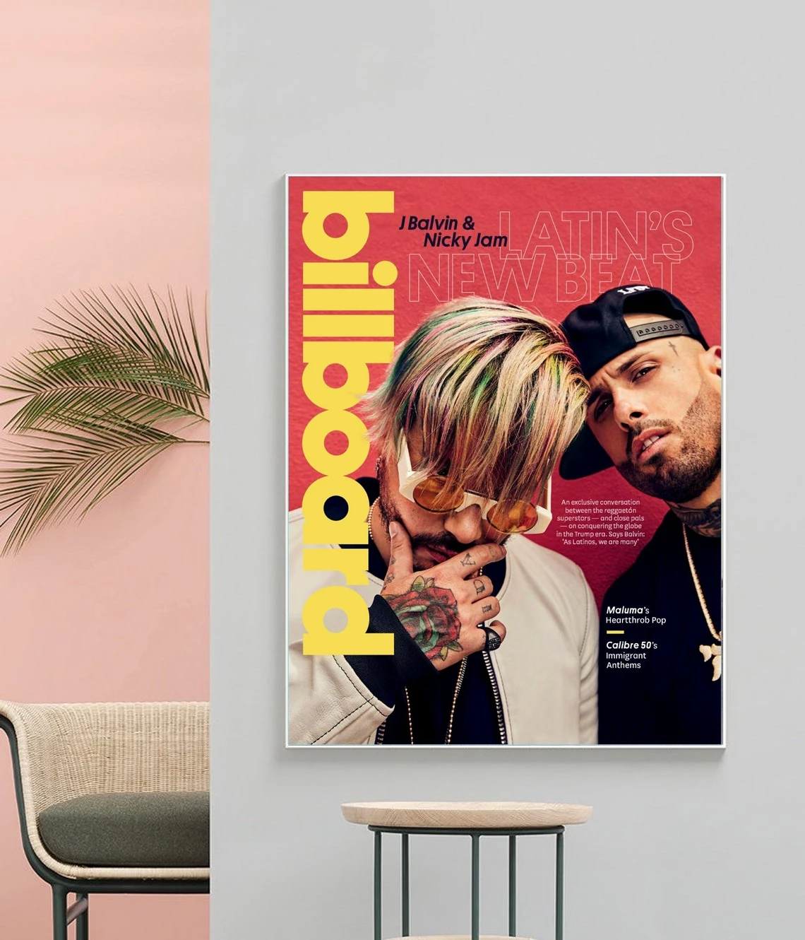 J Balvin & Nicky Jam Billboard Music Album Canvas Poster Hip Hop Rapper Pop Star Wall Painting Decoration (No Frame)