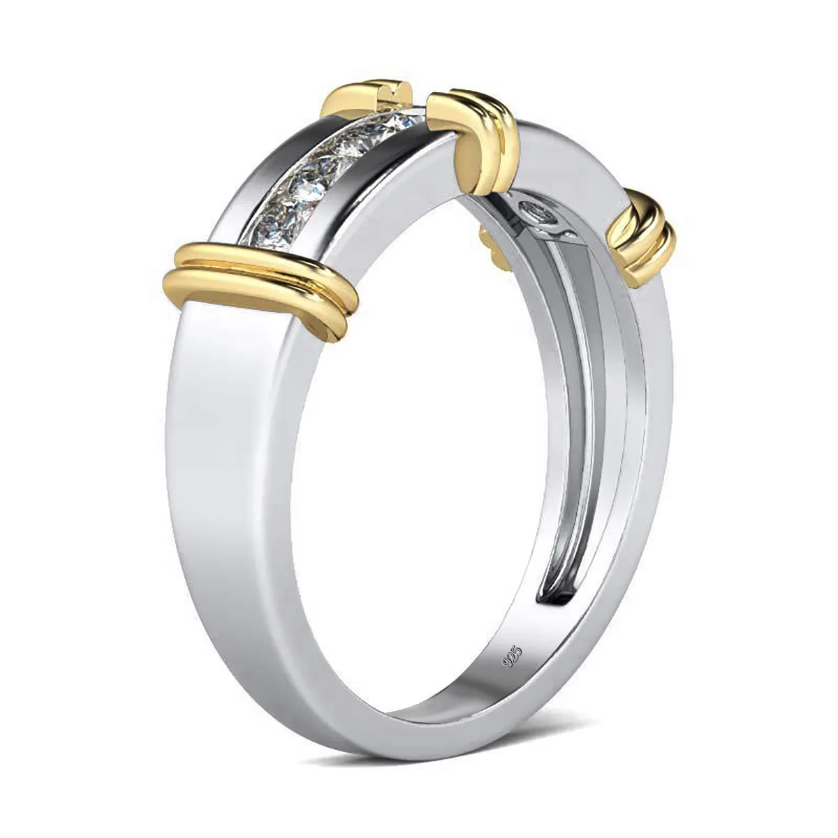 RedWood Moissanit-Diamantring für Damen, 2,3 mm, runder Schliff, Hochzeitsband, trendiger massiver 925er Silber Damenschmuck als Verlobungsgeschenk – Detail 2