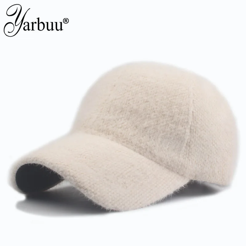 [YARBUU] New fashion brand high quality wool baseball cap Thicken Warm Pure color casquette hat Men Women hats wholesale