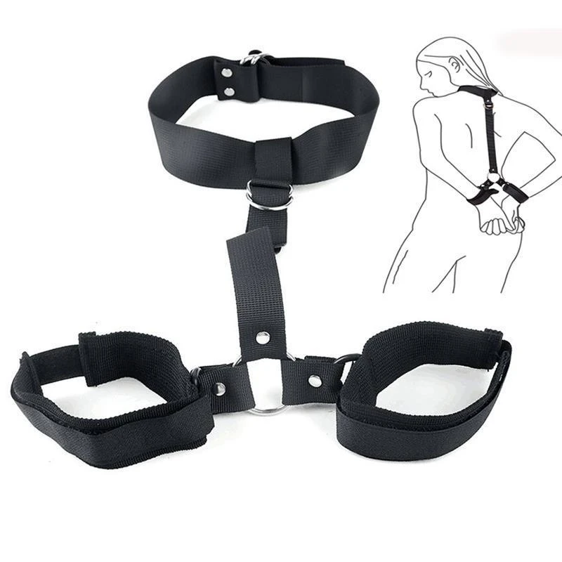 Erotic Sex Toys For Woman Couples Slave Neck Handcuffs Nylon BDSM Bondage Restraints Collar Fetish Sex Shop Products Adult Games