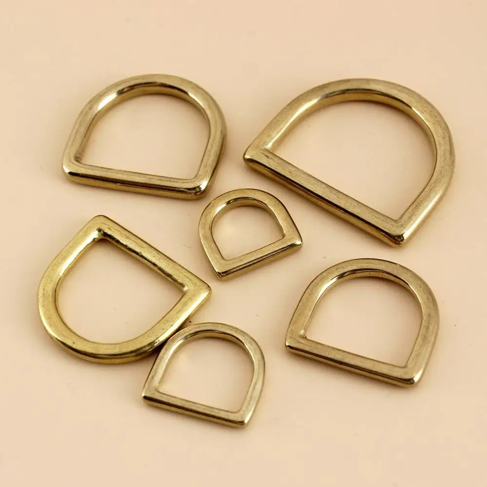 Твердый латунный литой такелаж D-образное кольцо, седло, ошейник для собак, ремень, лямка, кольцо Dee, кожаная сумка для рукоделия, фурнитура для багажа, аксессуары