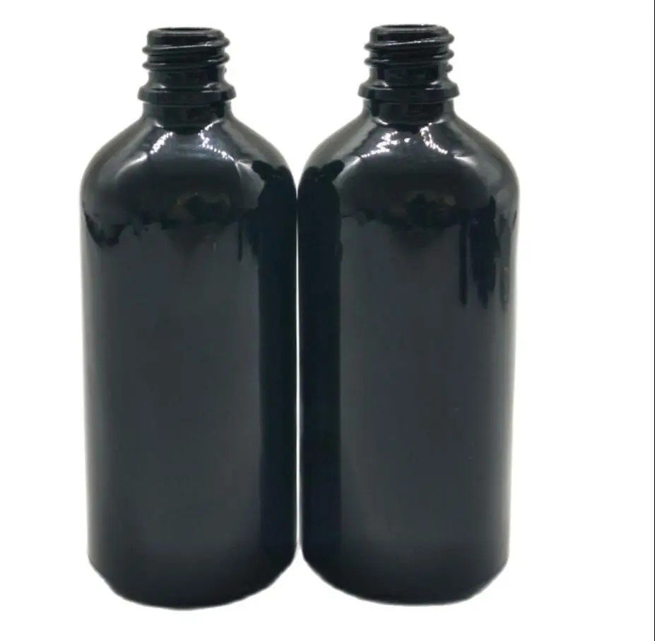 

100ml black empty glass bottle lotion emulsion essence oil liquid serum complex recovery skin care cosmetic packing