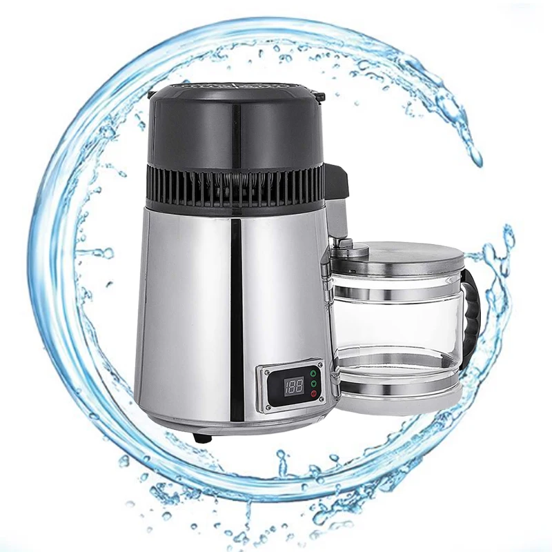 4L EU Plug Stainless Steel Water Distiller Distilled Water Machine Distillation Purifier Filter Household Dental Water Filter