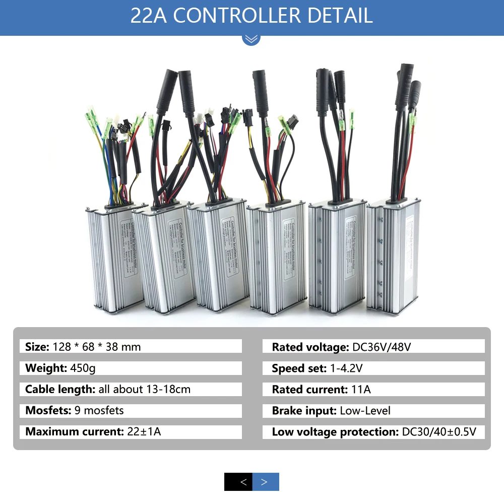 Electric bicycle Controller 36V48V 500W 9 Mosfets 22A KT Controller With Light Function For brushless Electric Bicycle Wheel Kit