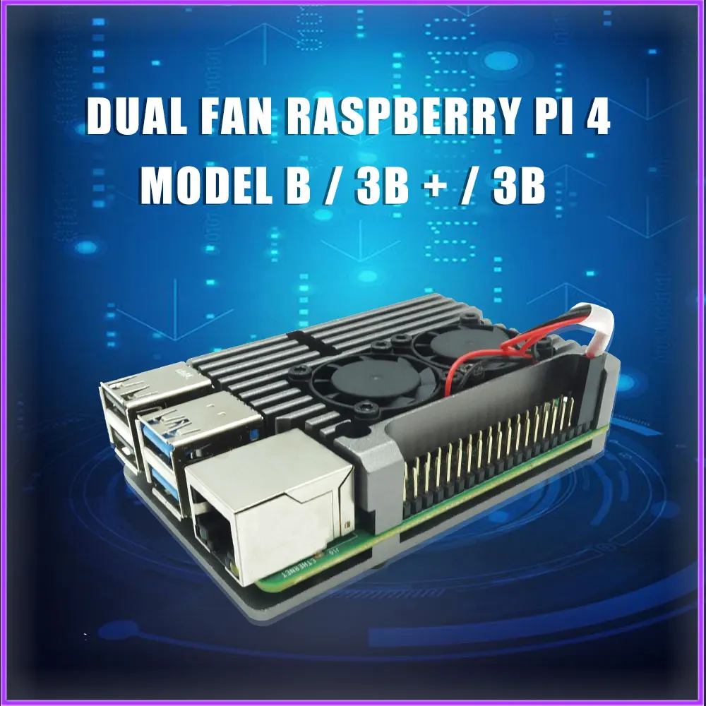 Dual Fan Raspberry Pi 4 Modell B Aluminium Metall Fall Mit Super Zwei lüfter + Kühler Geeignet Für Rpi