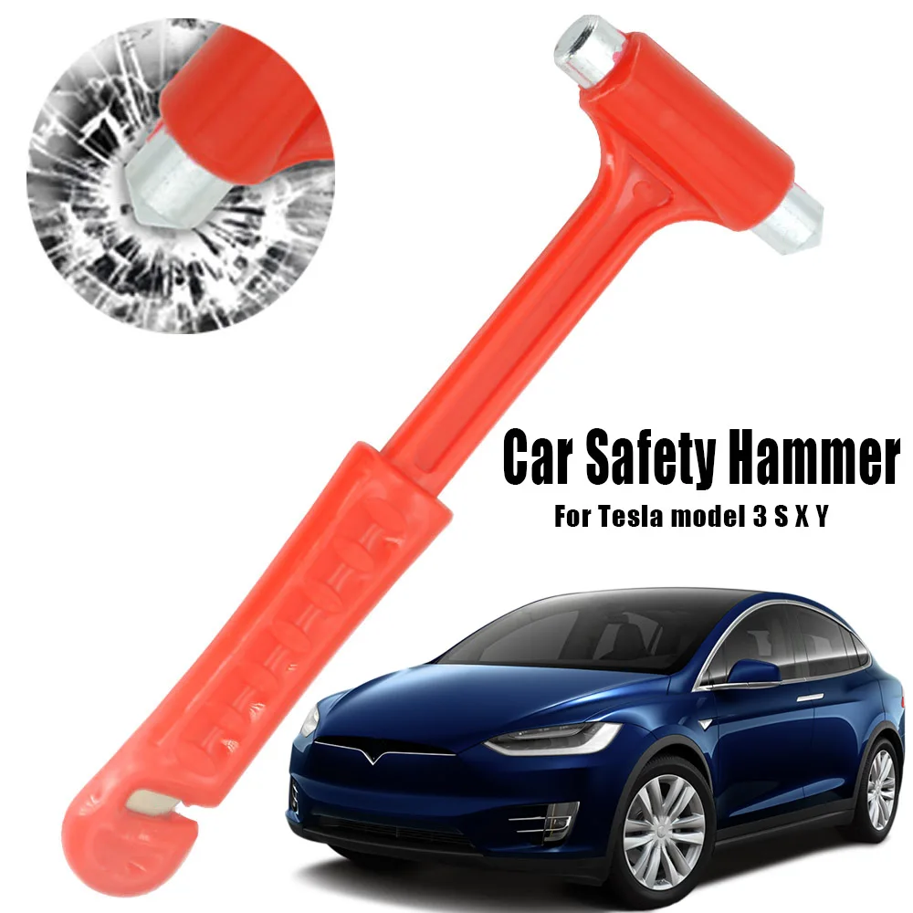 Car Safety Hammer Accessories Window Breaker Emergency Escape Tool for Tesla Model 3 Model S Model X Model Y Safety Belt Breaker