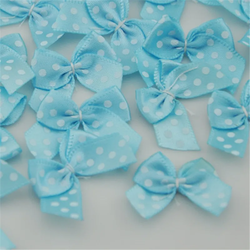 100pcs Dot Satin Ribbon Flowers Bows Gift Craft Wedding Decoration Upick B163