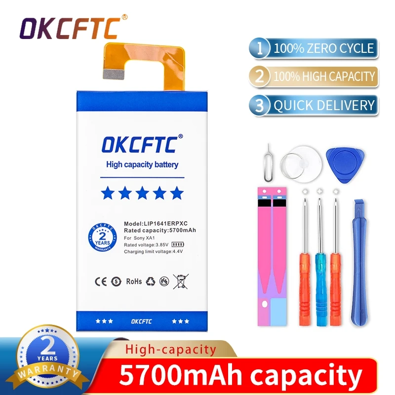 OKCFTC LIP1641ERPXC 5700mAh Battery for Sony Xperia XA1 Ultra XA1U C7 G3226 G3221 G3212 G3223 Batteries