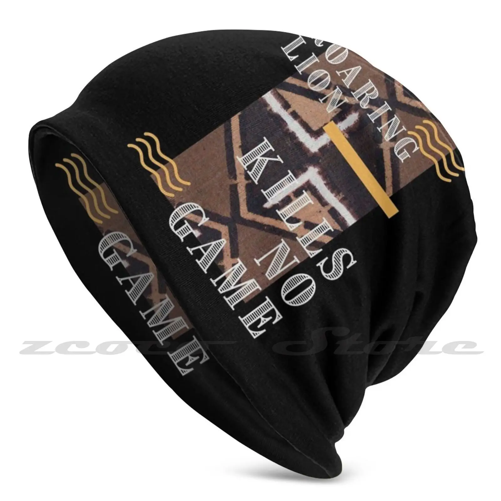 A Roaring Lion Kills No Game Knit Hat Hedging Cap Soft Elasticity Outdoor Sports Leisure Blk Black Black Lives Matter African