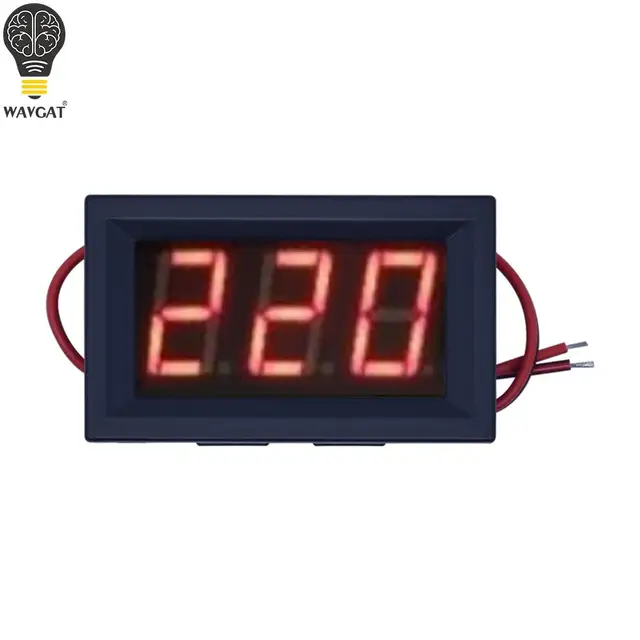 AC 70-500V 0.56 "LED woltomierz cyfrowy miernik napięcia Volt Instrument narzędzie 2 przewody czerwony zielony niebieski wyświetlacz 110V 220V DIY 0.56 Cal