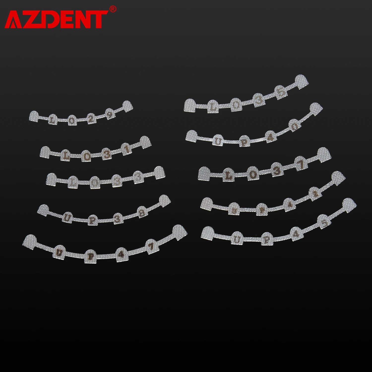 10PCS AZDENT Dental Orthodontic Lingual Retainer Bonding Splits with Mark 38#-47# Upper 29#-37# Lower