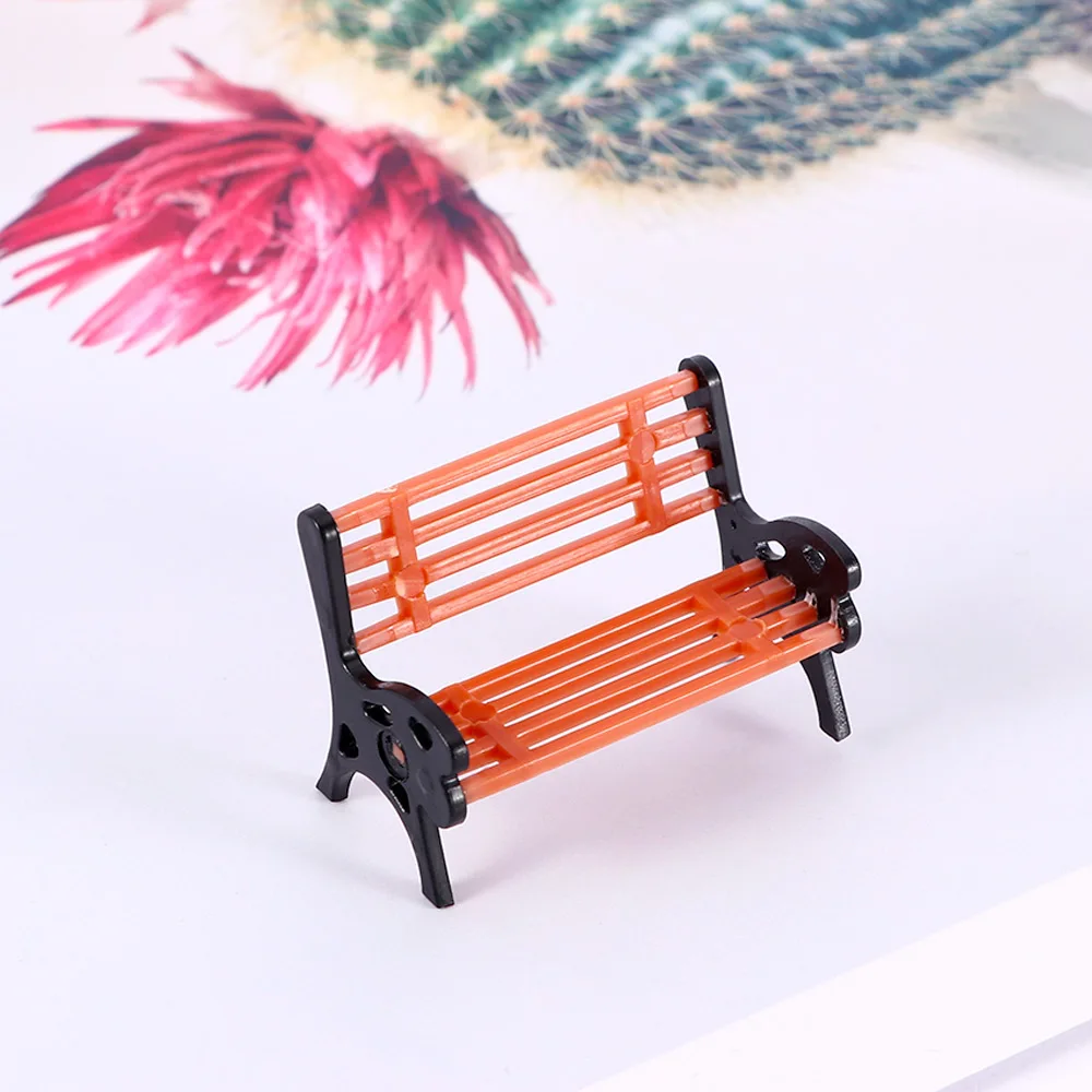 Mini Banc en Bois Miniature, Chaise de Table Mignonne, Siège de Parc, Ornement Artisanal en Résine, Micro Figurine de Paysage, Décoration, 1/3 Pièces