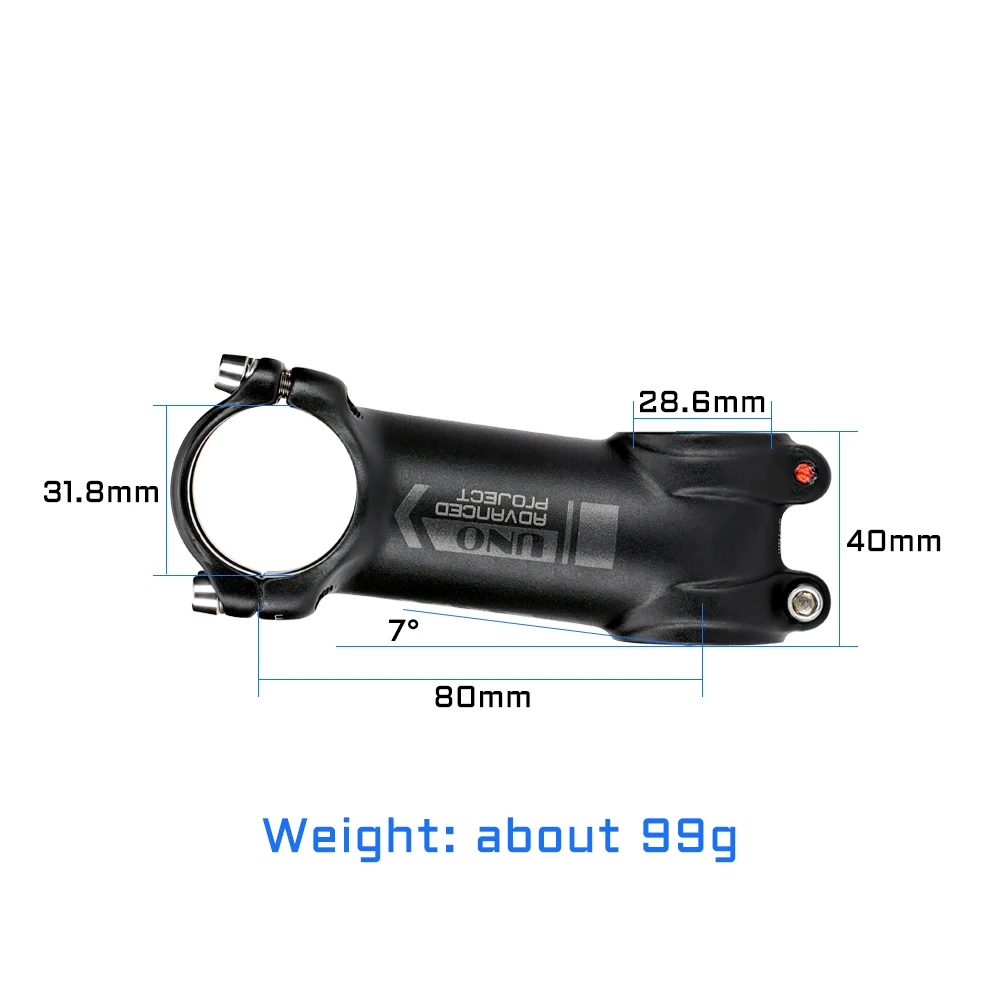 UNO Ultraleicht Bike Stem 7 Grad 31,8mm Kalloy König Stammt AL7050 60 70 80 90 100 110 120 130mm MTB Road Fahrrad Lenker Vorbau