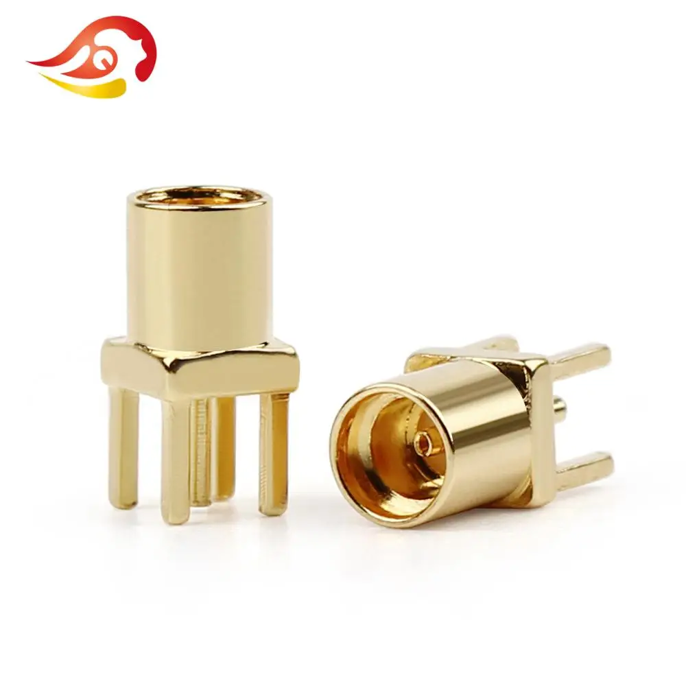 QYFANG MMCX Female Pin Audio Jack PCB Mount With Soldering Straight 24K Gold Plated Copper Wire Connector Metal Adapter