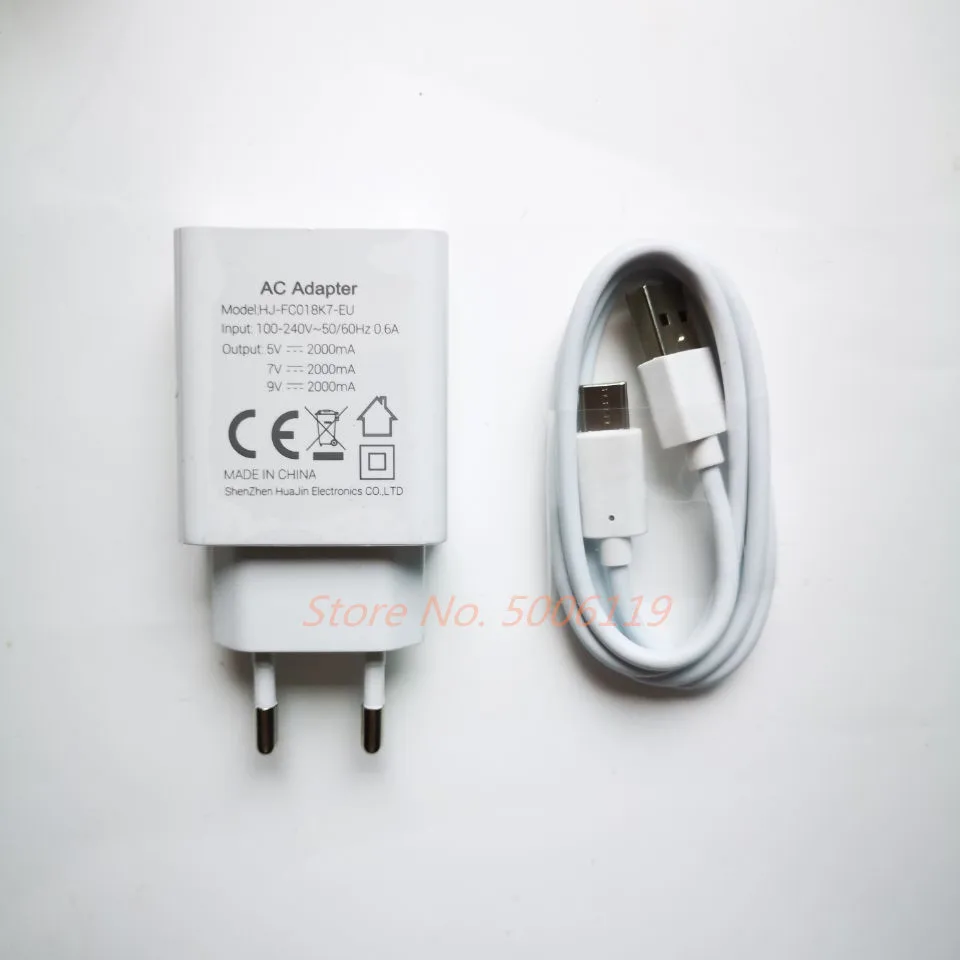 New Original OUKITEL WP6 WP7 Cell Phone EU Charger Travel Adapter Plug + Micro Type-C USB Data Line Cable