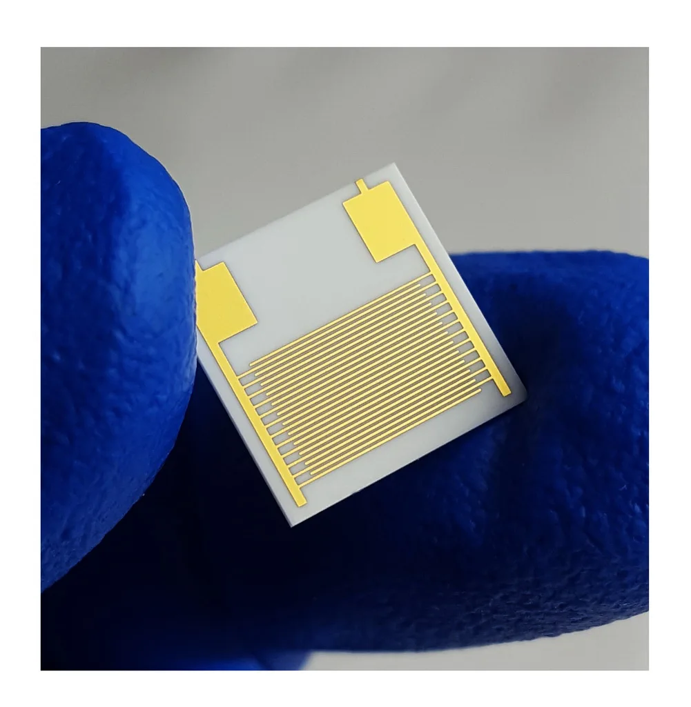 

100um interdigital gold electrode thin film circuit IDE capacitor array gas humidity biosensor chip