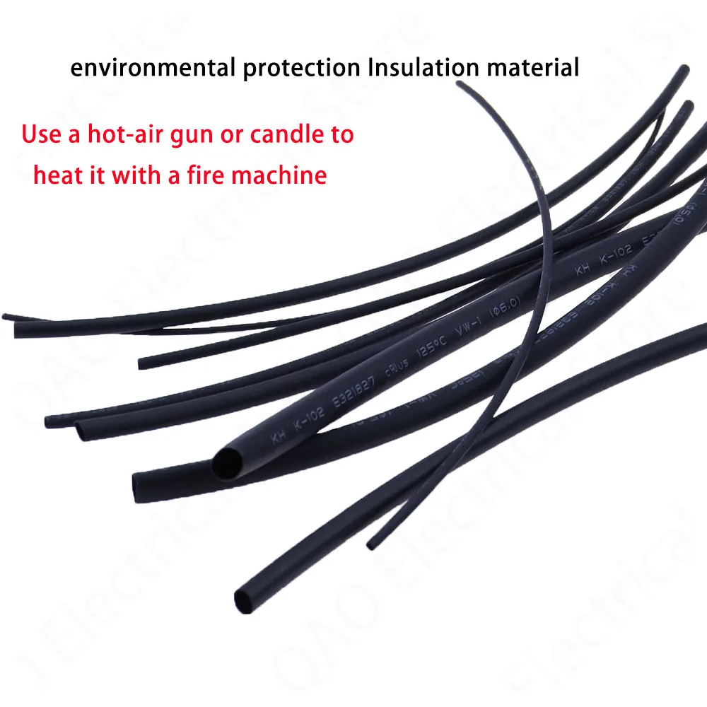 5 /1 METER/LOT BLACK 1mm 1.5mm 2mm 2.5mm 3mm 3.5mm 4mm 5mm 6mm Heat Shrink Tubing Tube