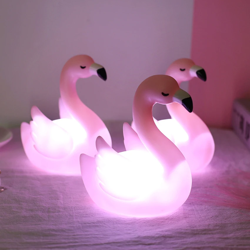 Pink Table LED Night Lights for Kids, Cute Animal Baby Night Light with Switch, Portable Night Lamps for Bedrooms Desktop